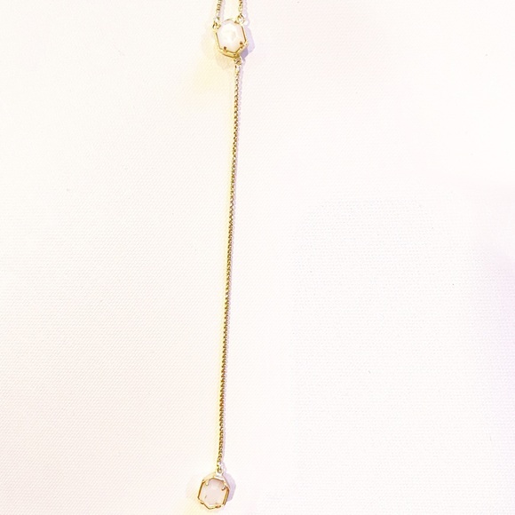 Kendra Scott Tomon Adjustable Y Necklace - Gold and Ivory Mother of Pearl - Picture 2 of 6